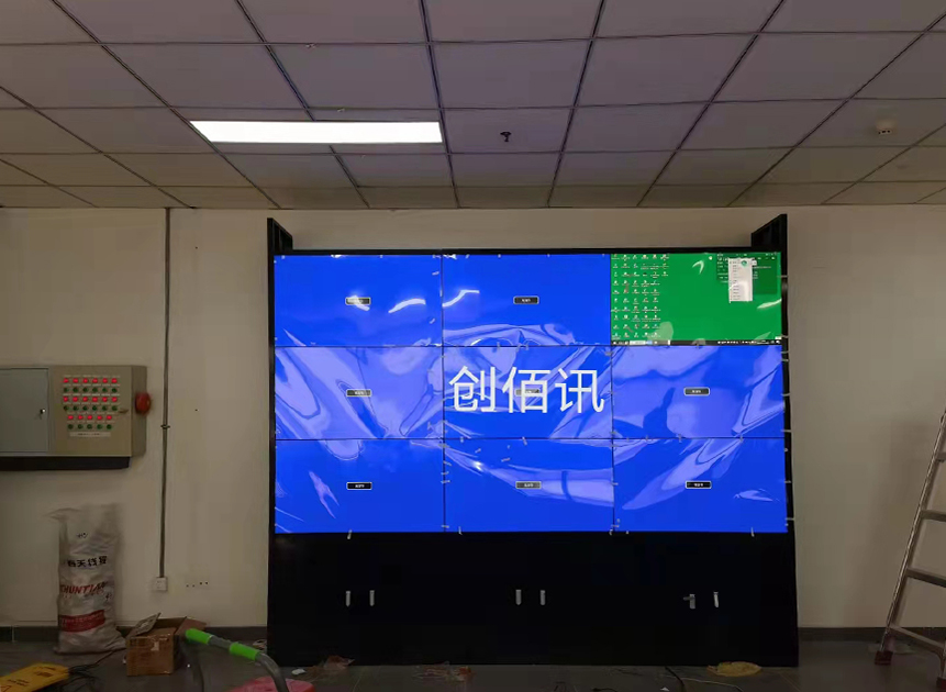 安徽聯(lián)保工廠46寸3.5mm3*3亮光落地支架展廳展示